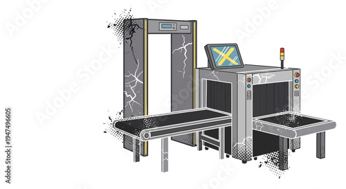 Airport security scanner and x-ray machine
