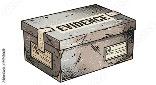 Cardboard Evidence Box with Label