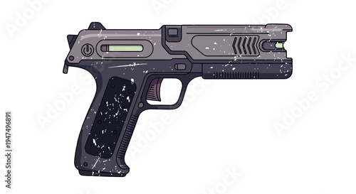 Pixel Art Sci-Fi Pistol