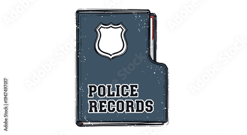 Police Records Book with Badge Symbol