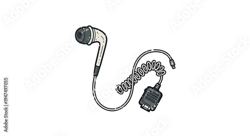 Retro Earbuds and Audio Jack