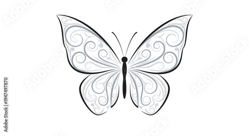 Butterfly with swirling pattern wings.