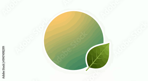 Eco friendly logo with leaf and circle.