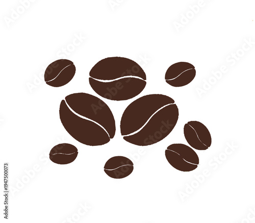 Roasted Coffee Beans Group Vector Illustration