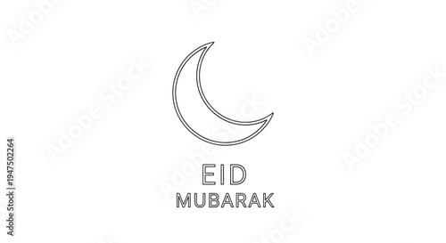 Eid Mubarak festive Islamic greeting symbol.