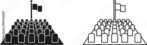 Crowd hierarchy with flag leaders Vector