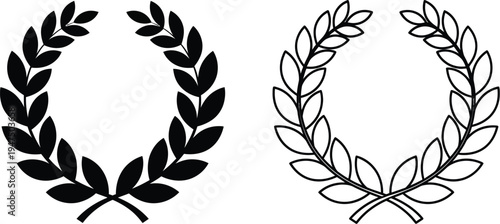 Laurel wreath vector icons Vector