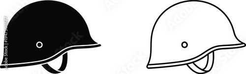 Black and white motorcycle helmets Vector