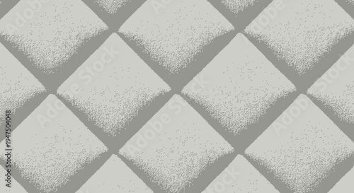 Gray tufted upholstery fabric with diamond pattern texture