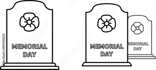 Memorial day tombstones Vector