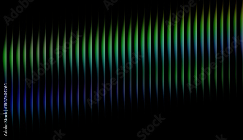 Bild auf Leinwand Abstract green and blue audio equalizer wave on black background