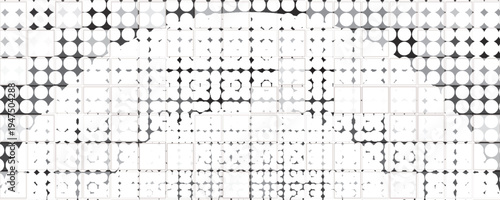 Abstract grunge grid polka dot background pattern. Spotted halftone line illustration