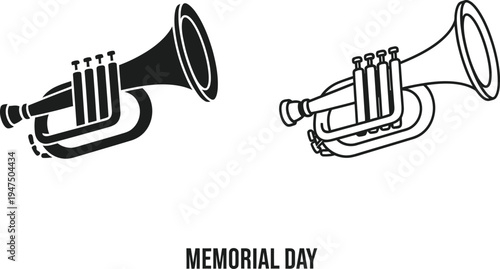 Memorial day trumpets Vector