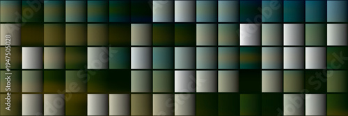 Bright abstract mosaic green background with gloss