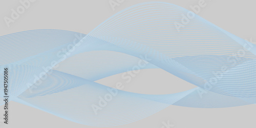 Abstract background with minimalist blue linear waves on white eps10