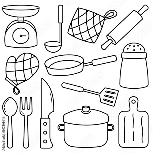set of kitchen tools