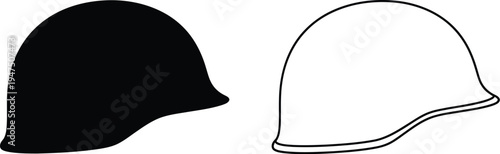 Black and white hard hat Vector