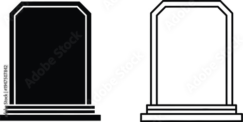Tombstones monument black white Vector