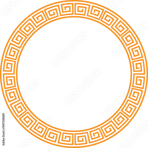 Golden Chinese Circular Frame With Classic Pattern