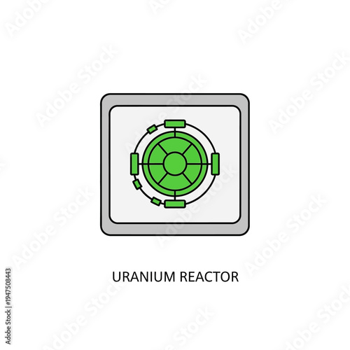 Uranium reactor symbol or icon.