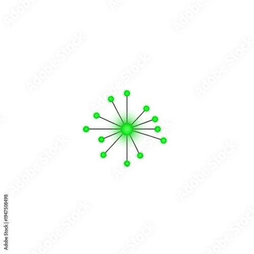 Green network connections graphic illustration.