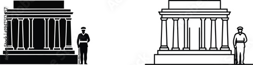 Black and white illustration of ancient greek columns Vector