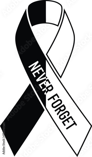 Never forget awareness ribbon Vector