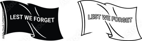 Lest we forget wwi remembrance flags Vector