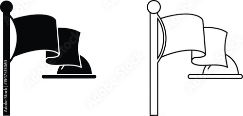 Flags and poles Vector