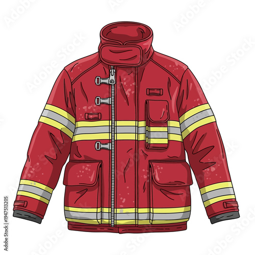 Firefighter Jacket Illustration