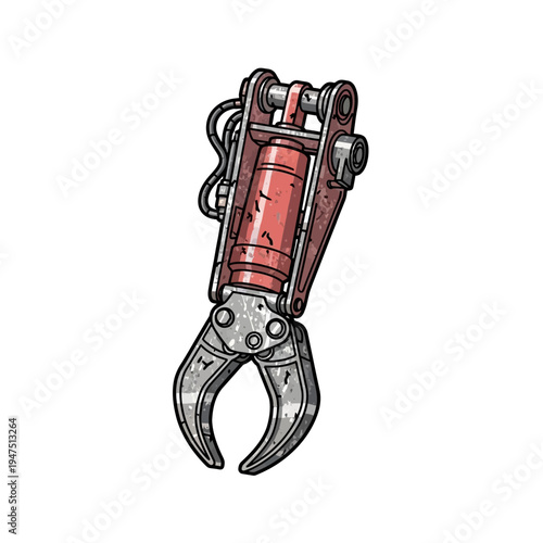 Hydraulic grapple claw for construction equipment, heavy machinery attachment