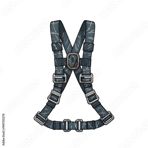 Industrial safety harness with metal buckles