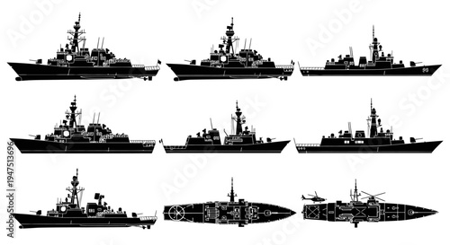 Modern Multi Role Frigate Naval Illustration