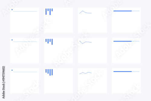Business dashboard widgets set with analytics charts KPI cards and progress bars