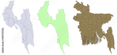 Chittagong Division Map of Bangladesh | District Map of  Chittagong Bangladesh