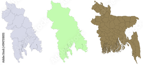 Dhaka Divisional Map of Bangladesh | District Map of Bangladesh