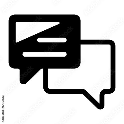 A filled style icon showing comment bubble