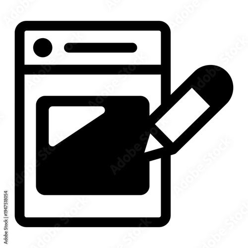 A glyph icon of create post