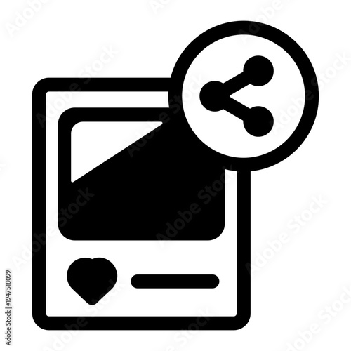 A filled style icon showing share