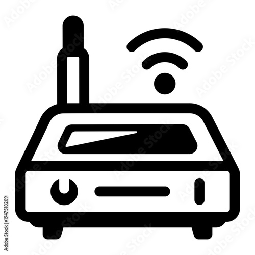 A filled style icon showing router signal