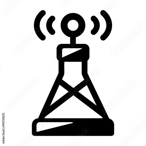 A glyph icon of wireless network