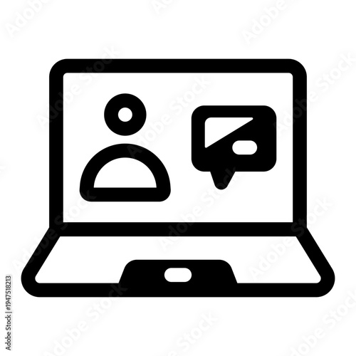 A filled style icon showing webinar