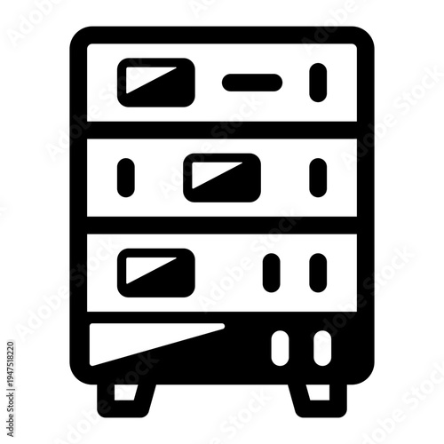 A filled style icon showing server stack