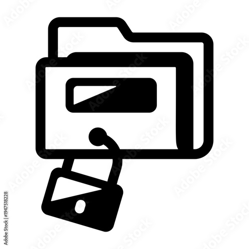 A glyph icon of data encryption