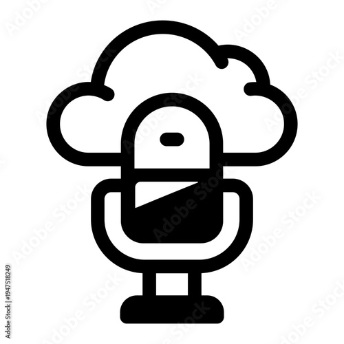 A solid style icon depicting weather broadcast