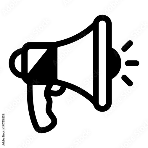 A filled style icon showing announcement