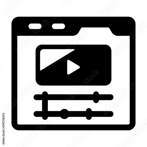 A solid style icon depicting podcast editing