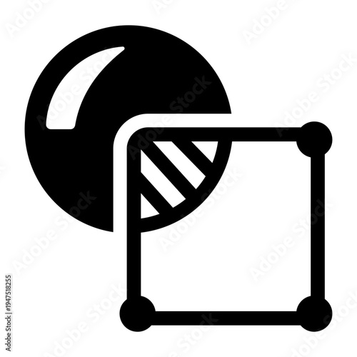 A filled style icon of a clipping mask