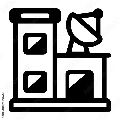 A glyph icon of fm station