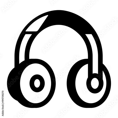 A glyph icon of headphone